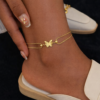 Golden Flutter Layer Anklet