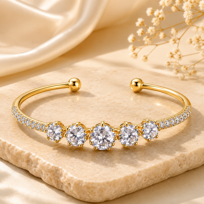 Celestial Spark Open Cuff Bracelet